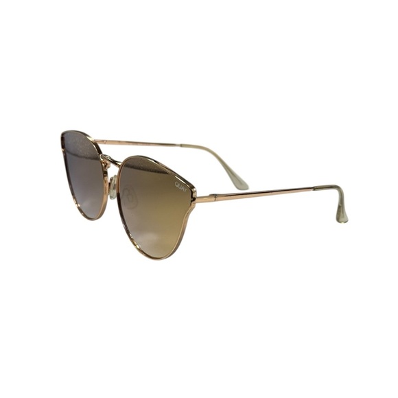 Quay Australia All My Love Cat Eye Sunglasses Gold Gradient Flex mirrored - Picture 1 of 6
